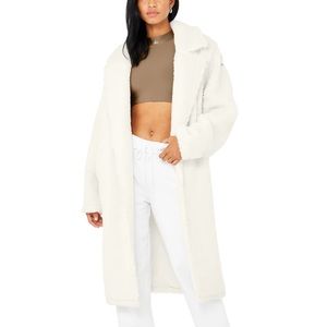 White ALO Oversized Sherpa Trench